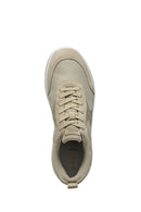 Geox Men's Beige U Xtors D - Mesh + Suede Lace-up Suede Leather Sneakers | Derimod
