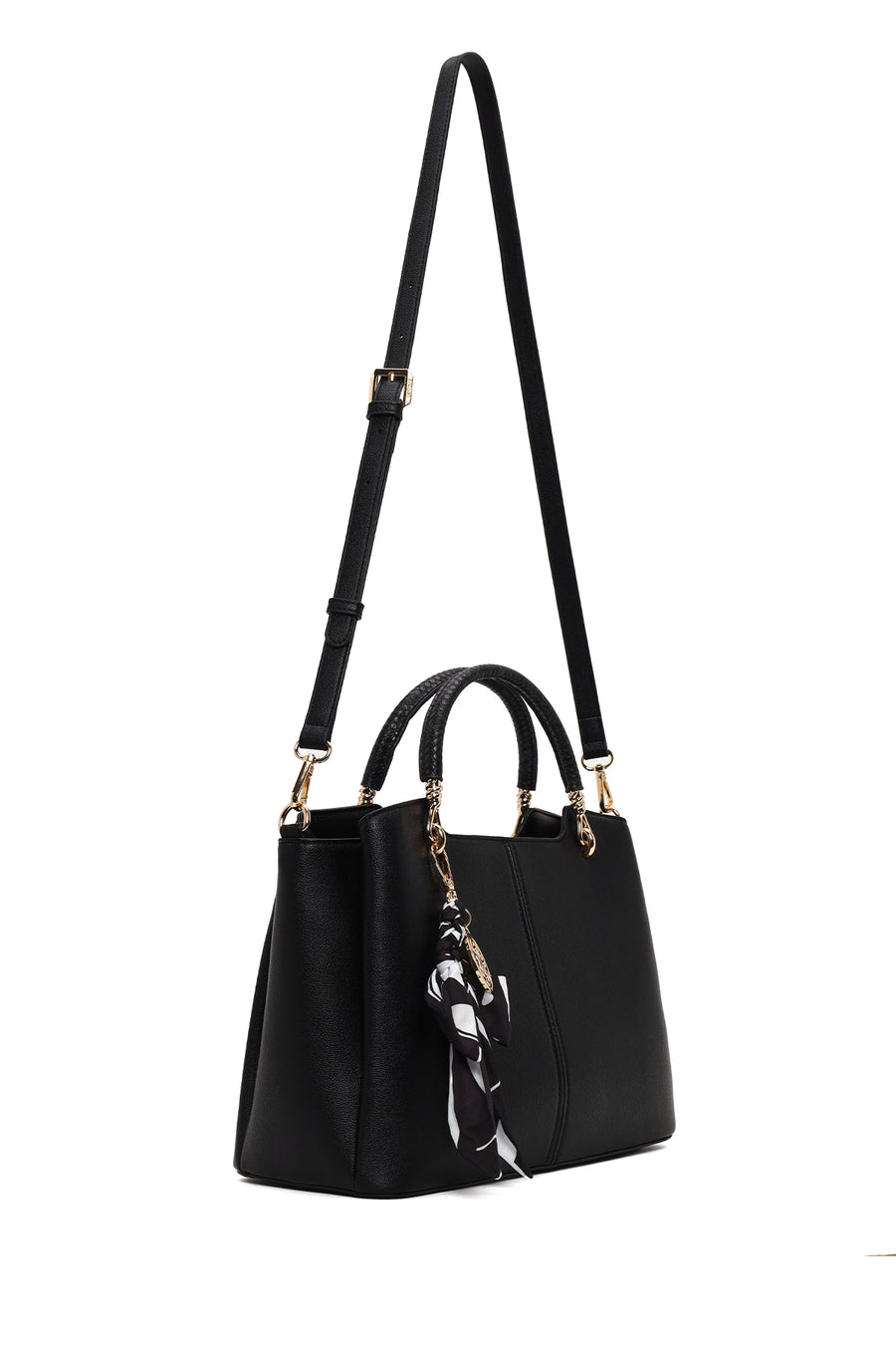 Woman Black Long-Strap Accessory Shoulder Bag