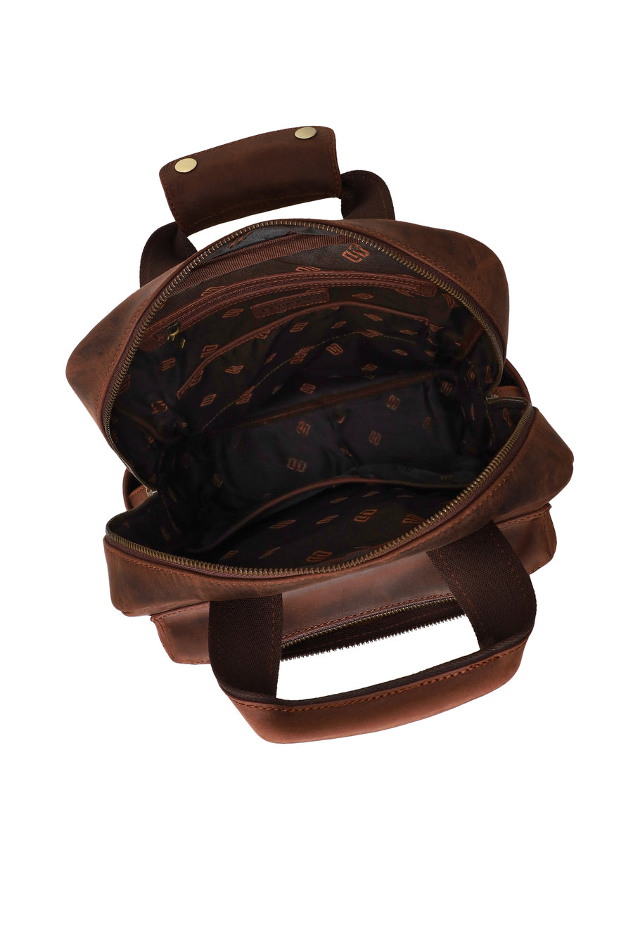 Male Brown Leather Backpack