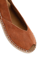 Women's Orange Suede Espadrille Sandals | Derimod