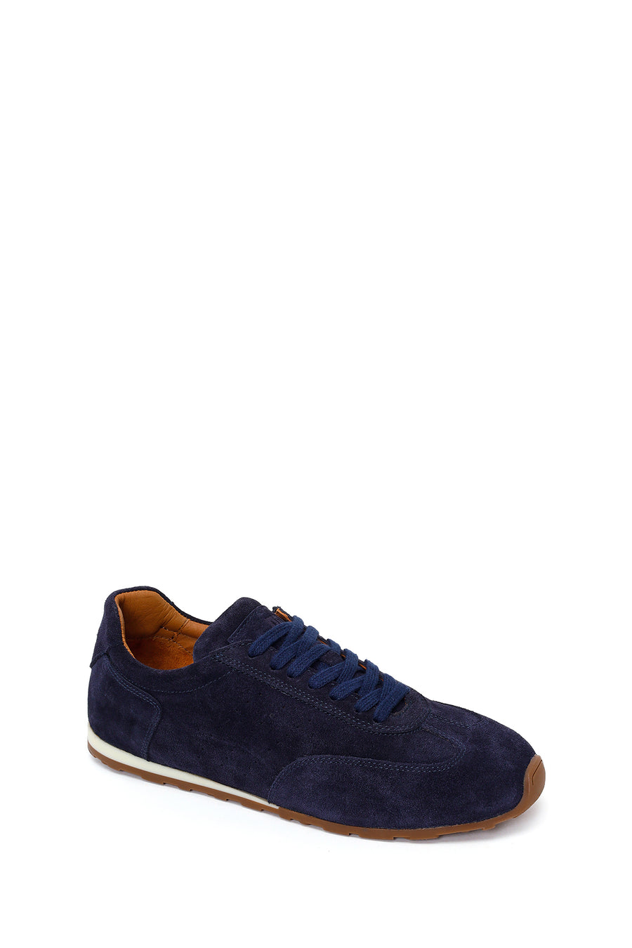 Erkek Lacivert Bağcıklı Süet Deri Sneaker