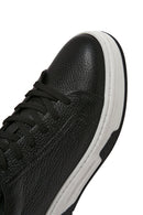 Erkek Siyah Bağcıklı Kalın Tabanlı Deri Sneaker | Derimod