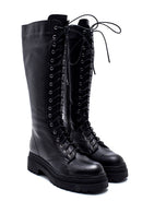 Women's Leather Casual Lace-Up Boots | Derimod