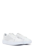 Kadın Beyaz Bağcıklı Deri Sneaker | Derimod