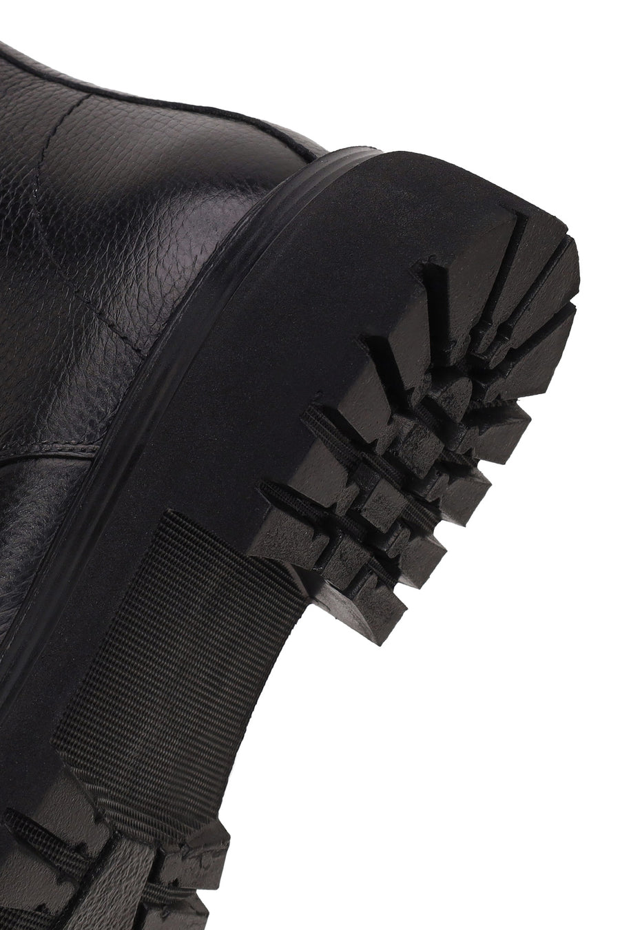 Male Black Lace-up Zip Closure Leather Casual Boots
