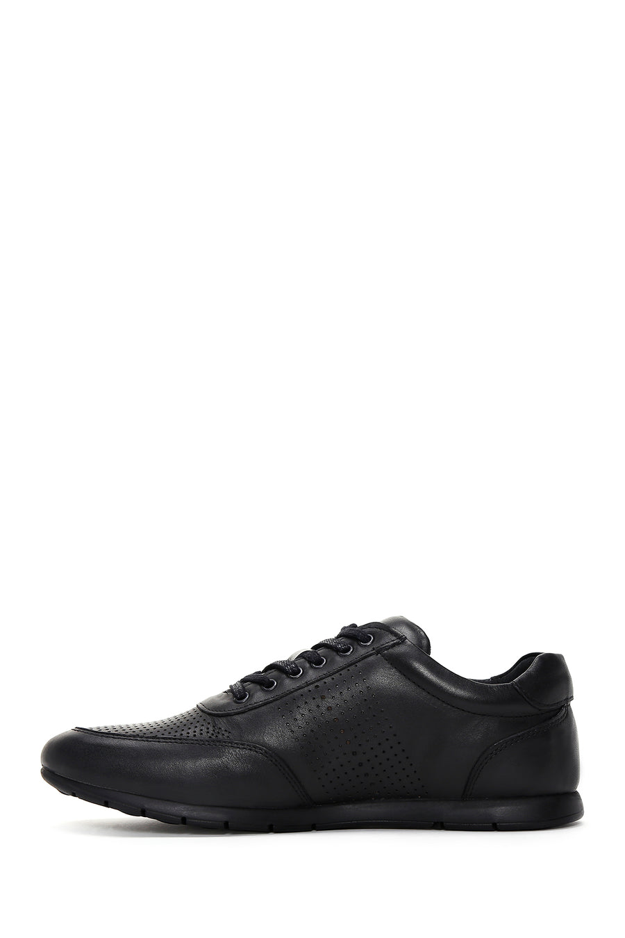 Men's Black Leather Casual Sneaker