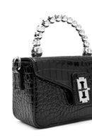 Women Black Long Strap Mini Classic Patent Crossbody Bag | Derimod