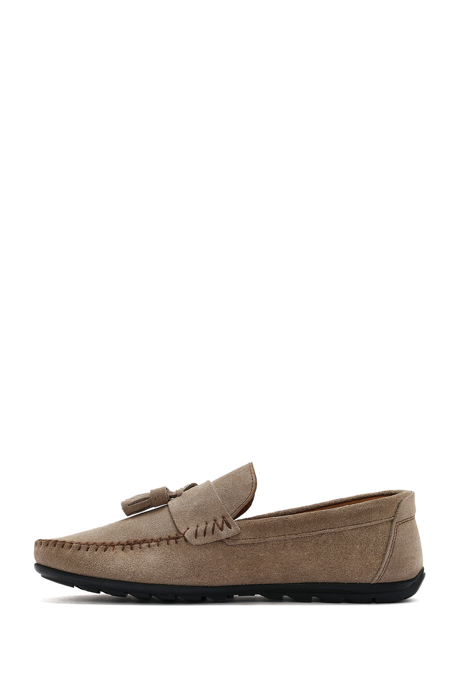 Men's Beige Tassel Suede Leather Loafer