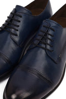 Men's Navy Blue Lace-Up Leather Classic Shoes | Derimod