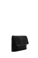 Woman Black Chain-Strap Embellished Evening Mini Clutch Bag | Derimod