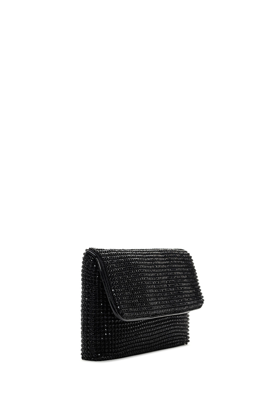 Woman Black Chain-Strap Embellished Evening Mini Clutch Bag