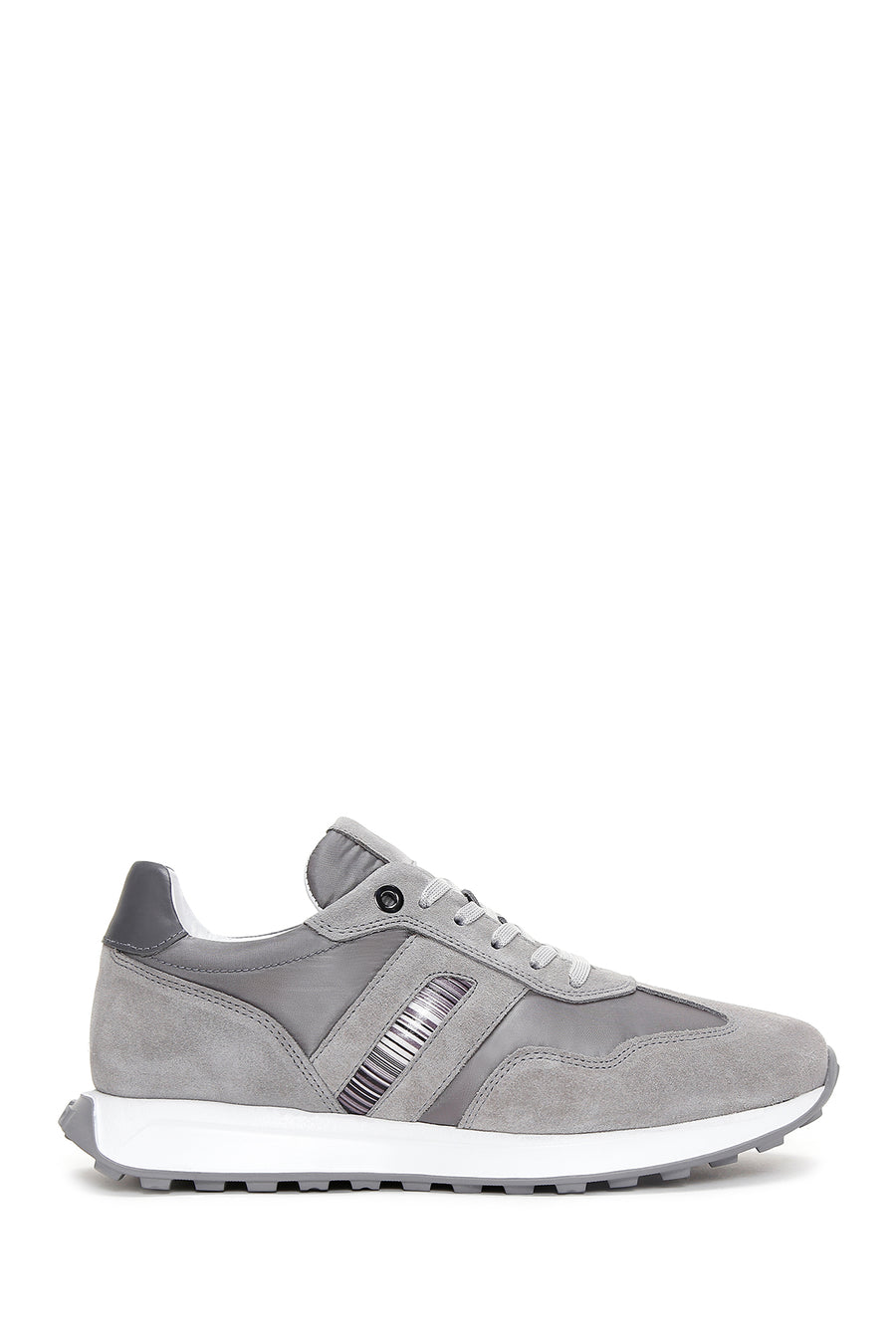Erkek Gri Süet Deri Detaylı Sneaker 23SFD628614 | Derimod