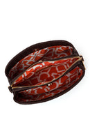 Woman Brown Long-Strap Printed Crossbody Bag | Derimod