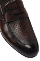 Derimod Black Erkek Kahverengi Deri Klasik Loafer | Derimod