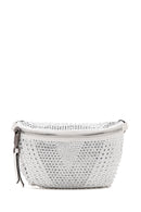 Women's White Long Strap Stone Cross Bag | Derimod