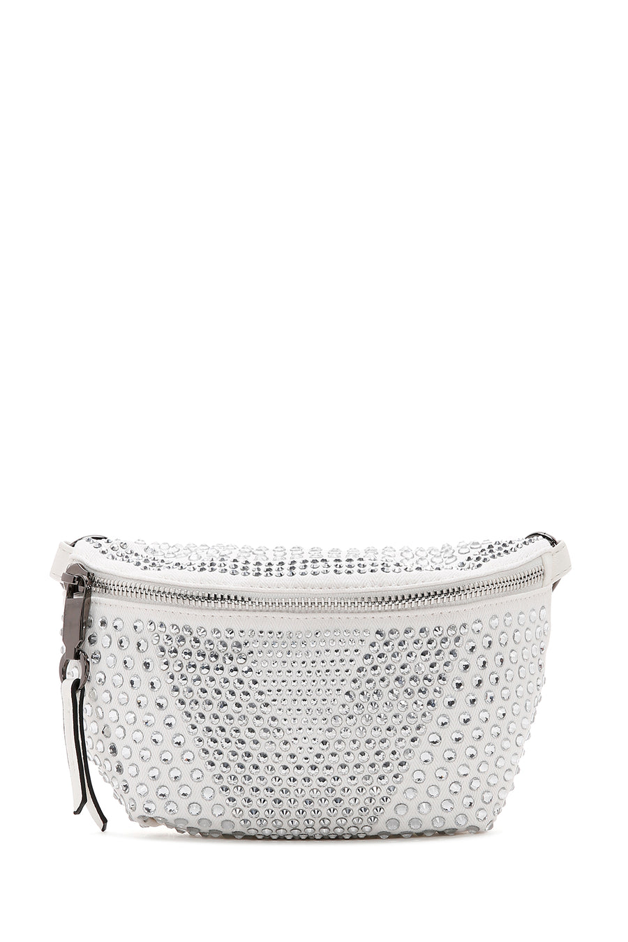 Women's White Long Strap Stone Cross Bag
