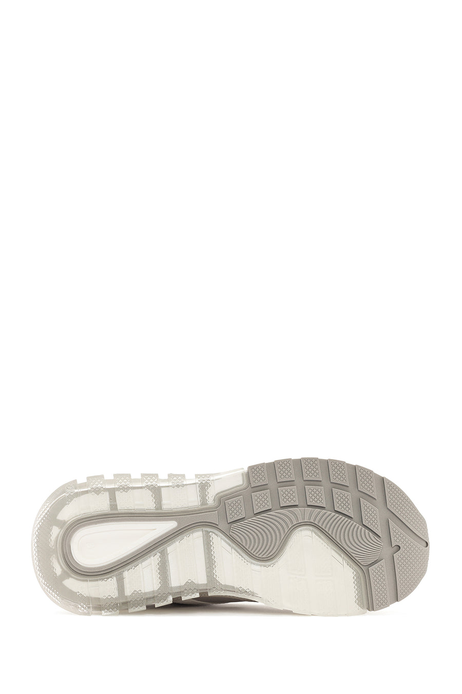 Women's Gray Lace-up Thick-Sole Sports Sneaker