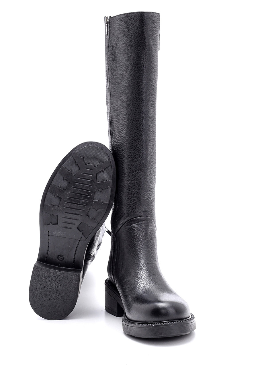 Women's Leather Boots with Buckle Detail