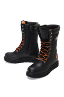 Harley Davidson Women's Black Katy Leather Boots | Derimod