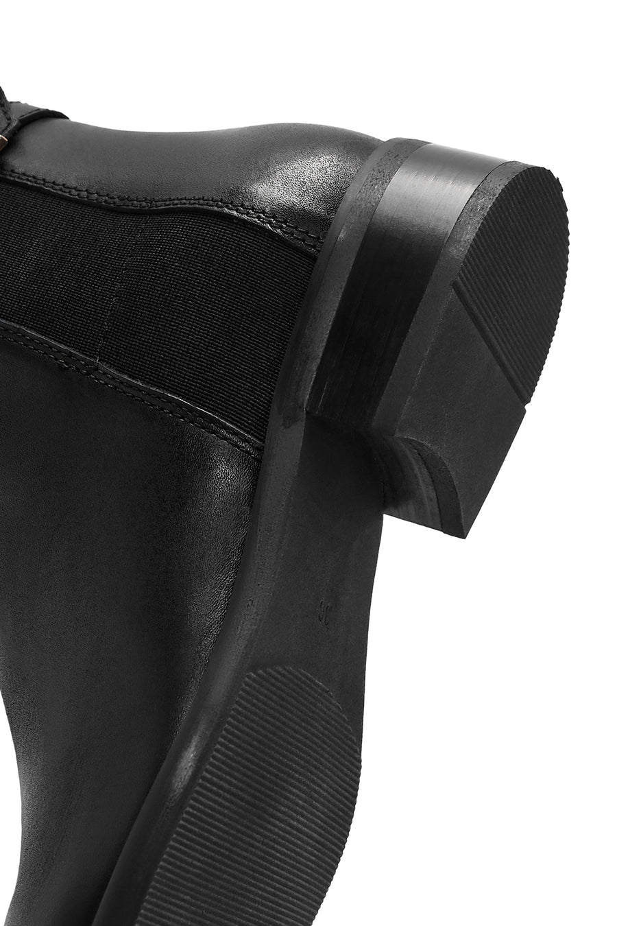Women's Black Zippered Leather Boots