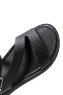 Women's Black Leather Comfort Sandals | Derimod