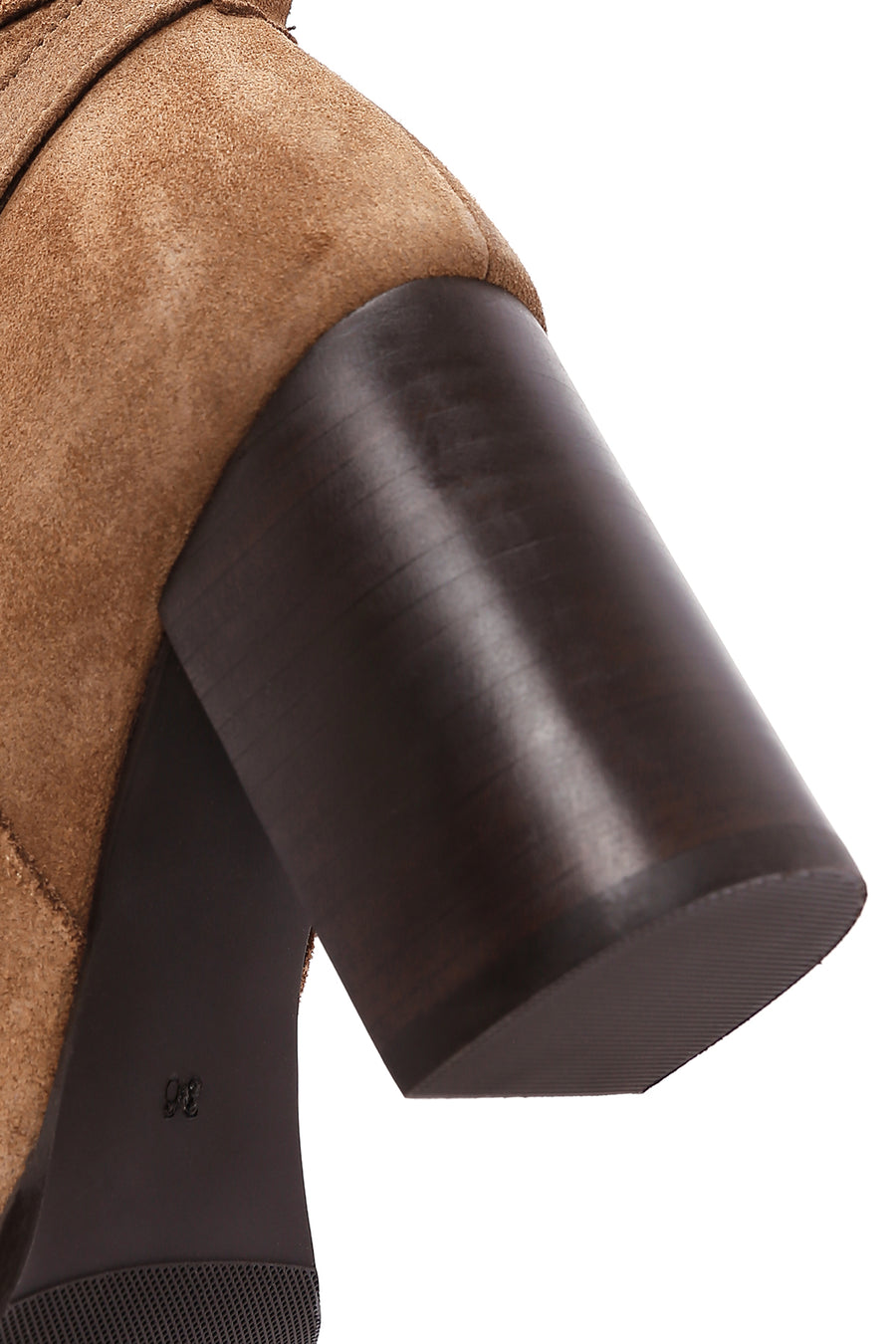 Women's Tan Suede Leather Heeled Boots