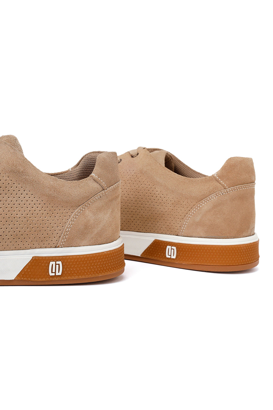 Erkek Bej Bağcıklı Süet Deri Sneaker
