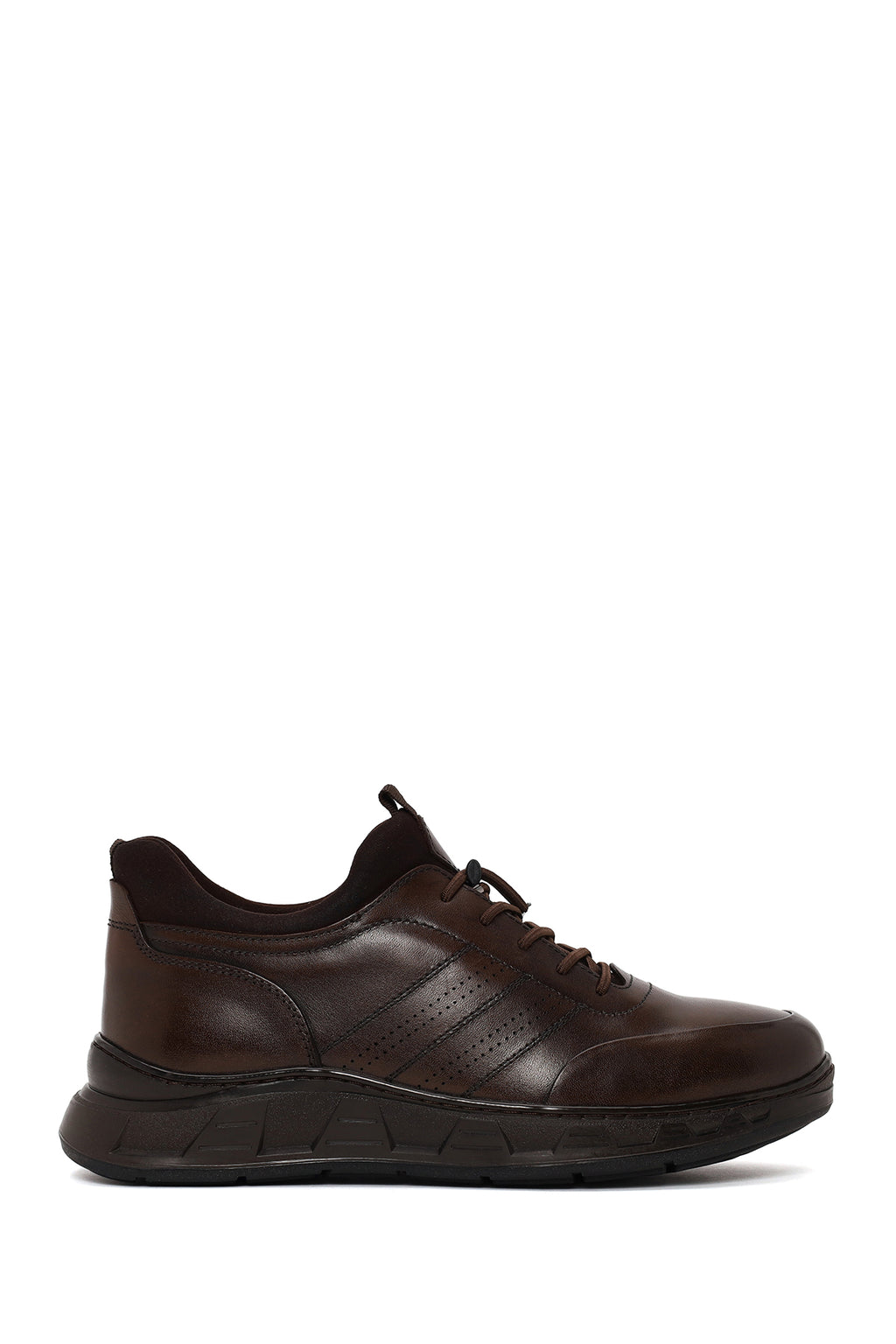 Derimod Fly Erkek Kahverengi Bağcıklı Kalın Tabanlı Deri Casual Sneaker