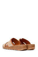Woman Tan Leather Comfort Slipper | Derimod