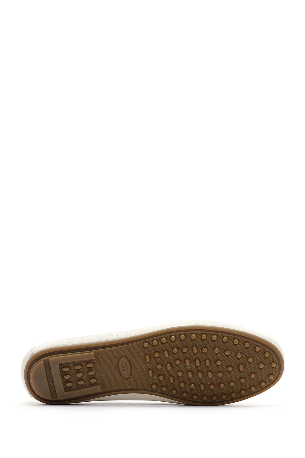 Kadın Bej Toka Detaylı Deri Casual Loafer