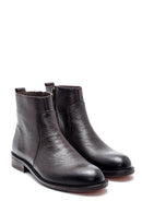 Men's Leather Zippered Boots | Derimod
