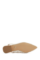 Women's Cream Knitted Open Back Ballerinas | Derimod