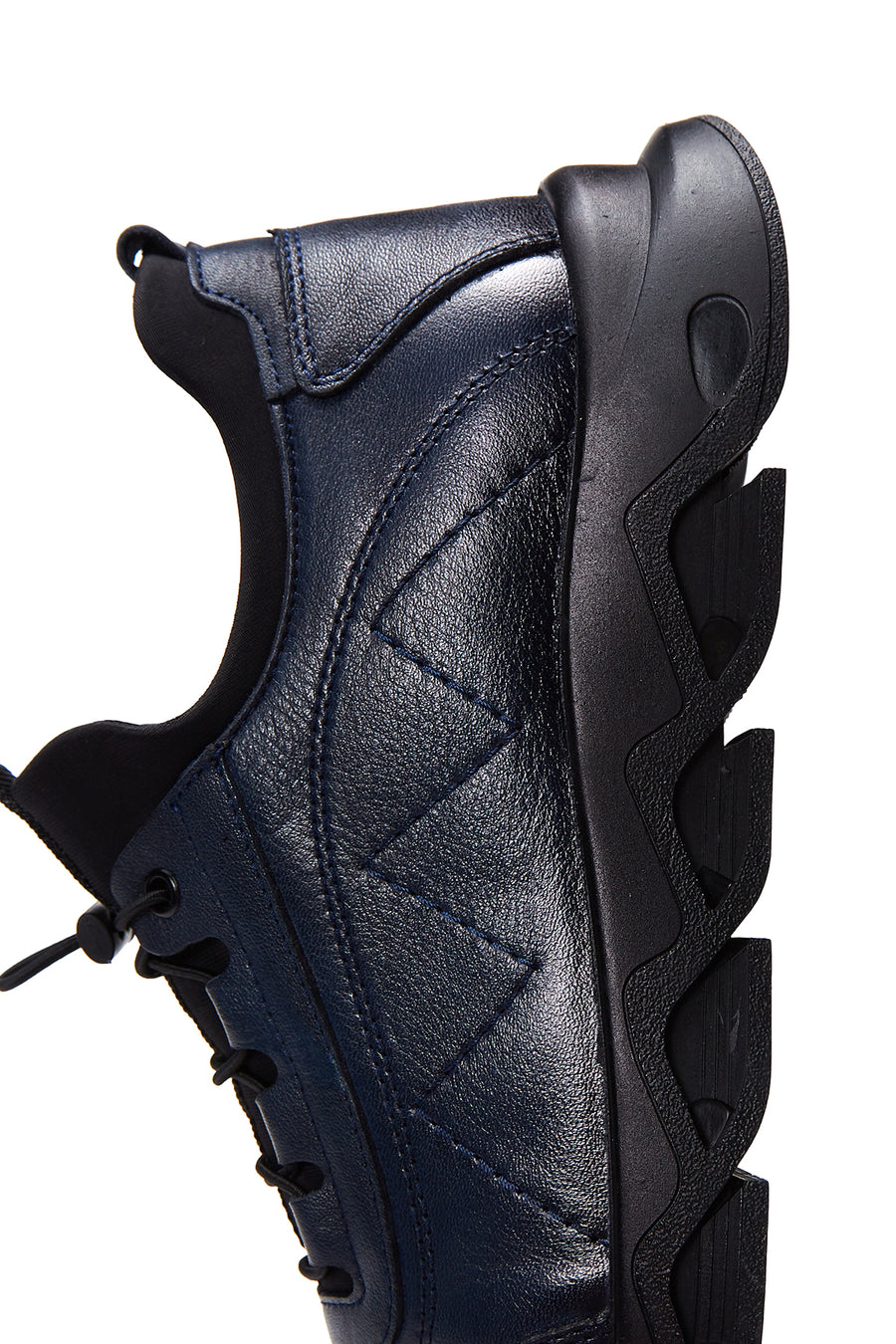 Erkek Lacivert Deri Casual Sneaker