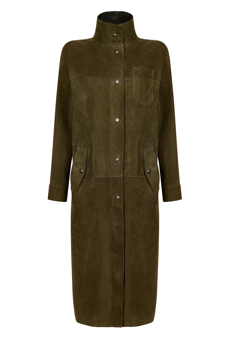 Los Angeles Woman Green Suede Coat