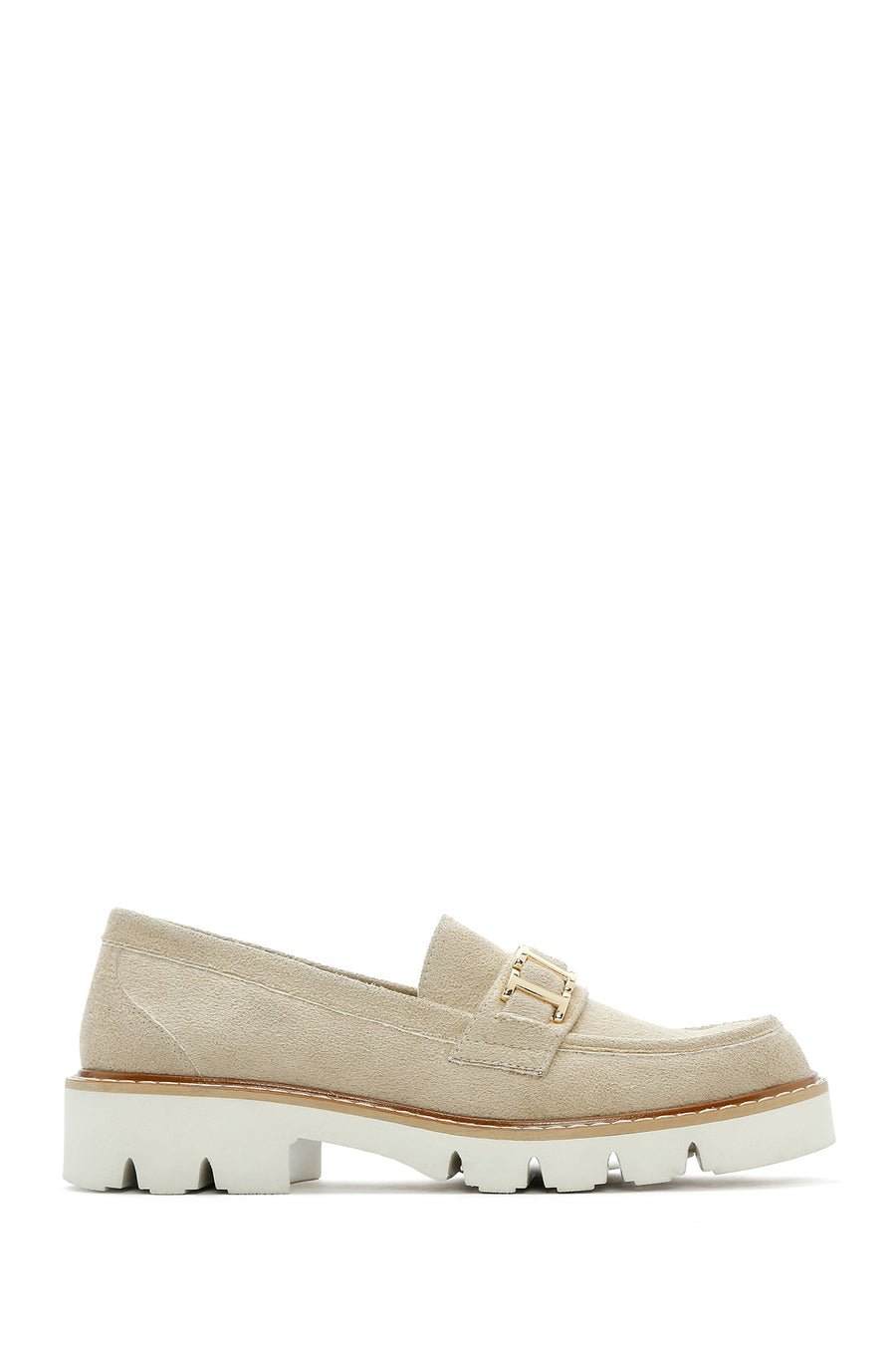 Kadın Taba Tokalı Süet Maskülen Loafer 25SFE402810 | Derimod