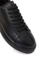 Erkek Siyah Bağcıklı Kalın Tabanlı Deri Sneaker | Derimod