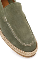 Men's Green Suede Leather Casual Loafer | Derimod