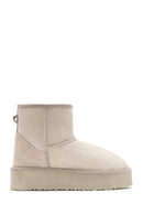 Women's Beige Thick-Soled Suede Leather Boots | Derimod