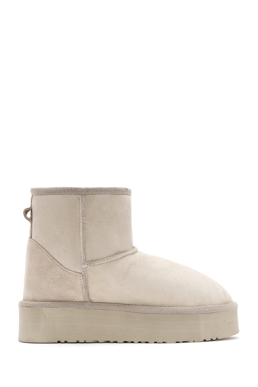 Women's Beige Thick-Soled Suede Leather Boots 24WFD153510 | Derimod