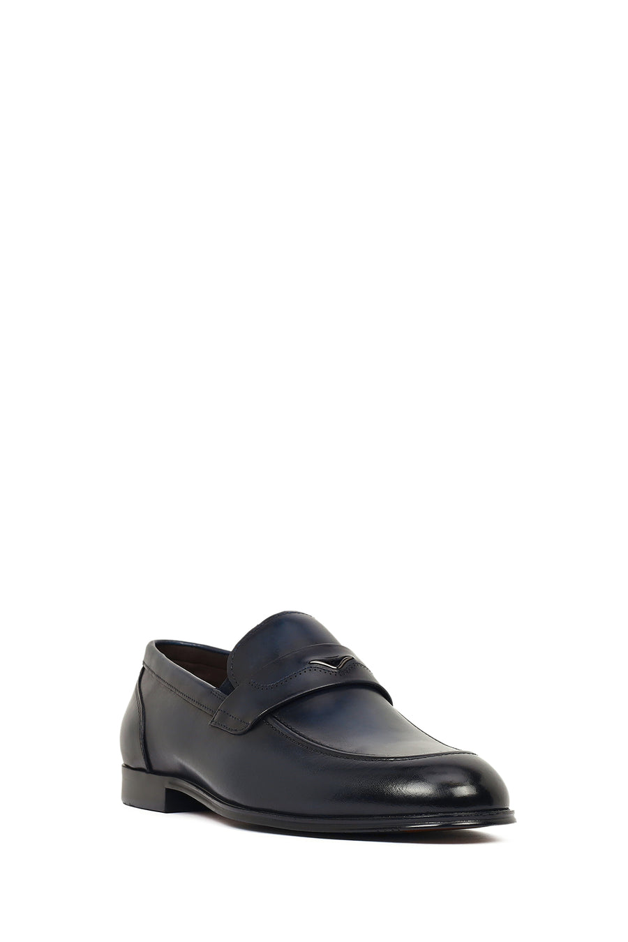 Derimod Black Erkek Lacivert Deri Klasik Loafer