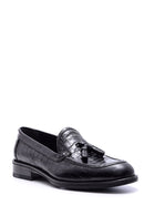 Men's Leather Leather Crocodile Patterned Shoes | Derimod
