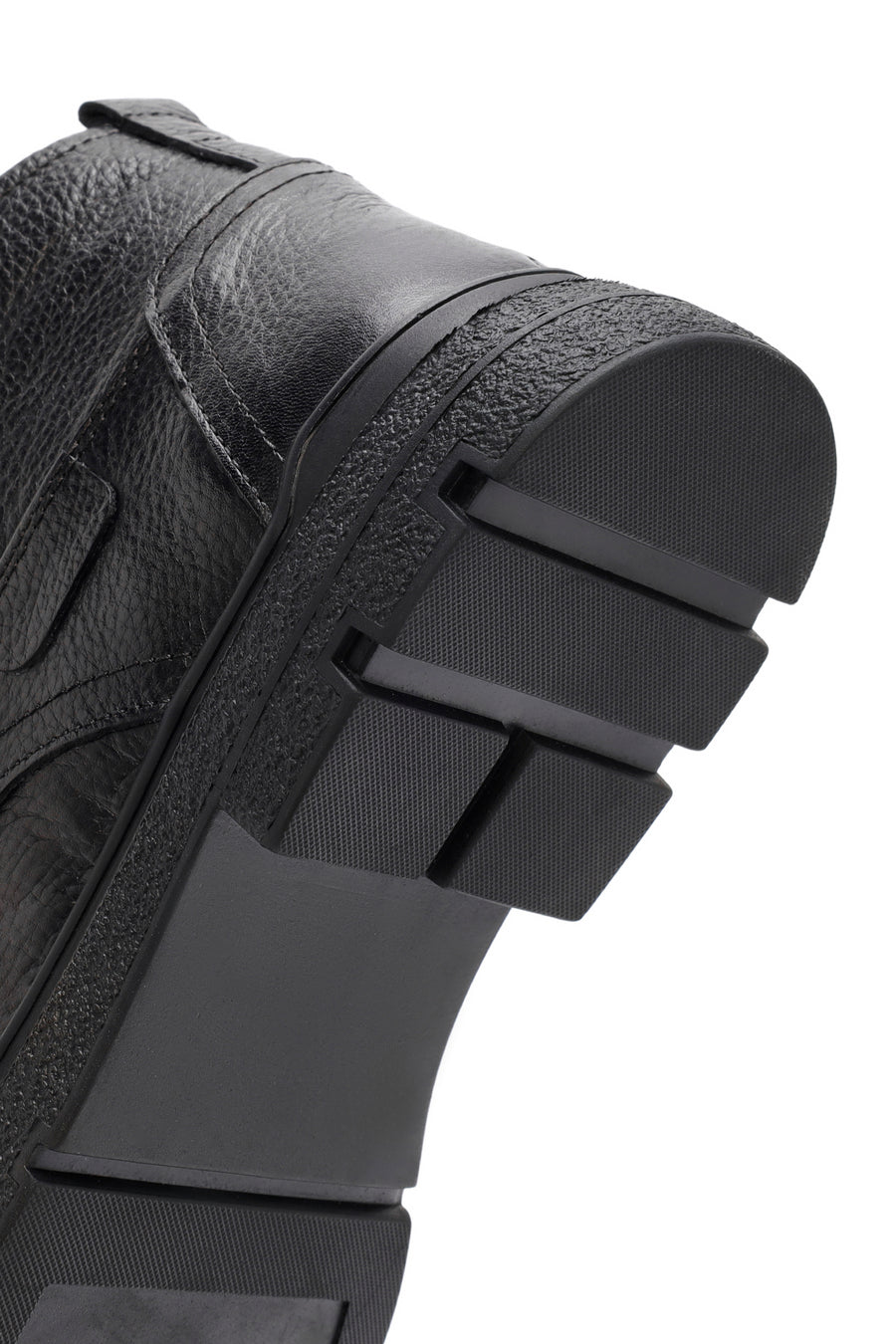 Male Black Zip Closure Leather Casual Boots