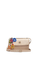 Women's Beige Printed Long Strap Crossbody Bag | Derimod