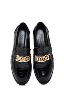 Kadın Siyah Deri Kroko Loafer | Derimod