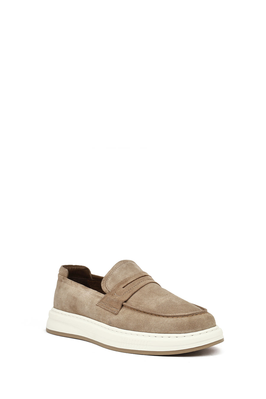 Erkek Bej Süet Deri Casual Loafer