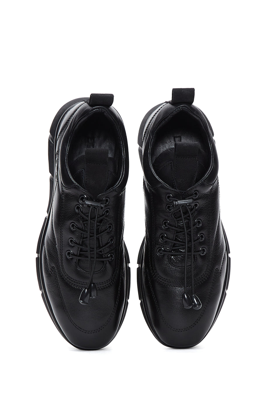 Erkek Siyah Deri Casual Sneaker