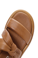 Women's Tan Leather Comfort Slippers | Derimod