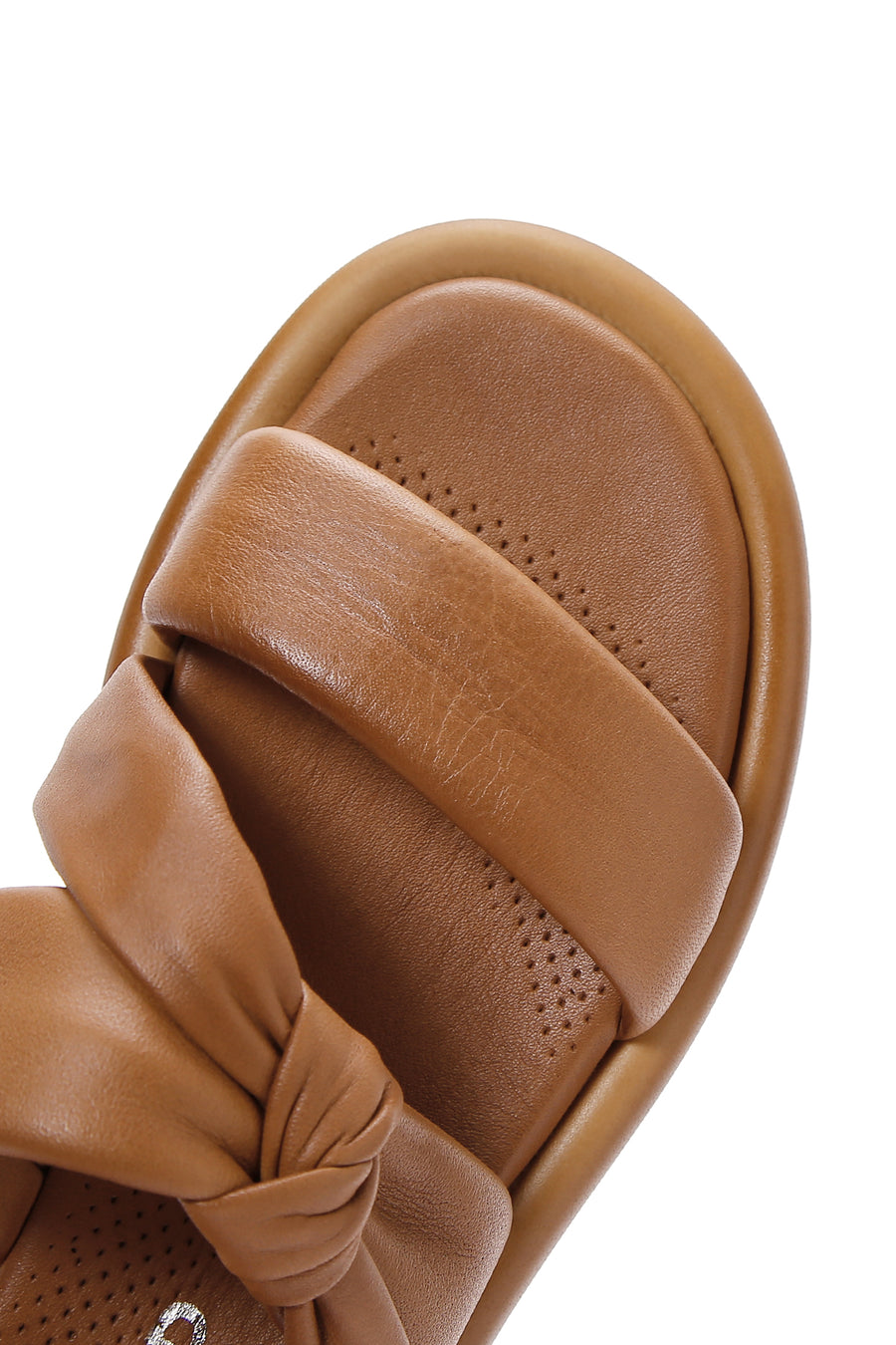 Women's Tan Leather Comfort Slippers
