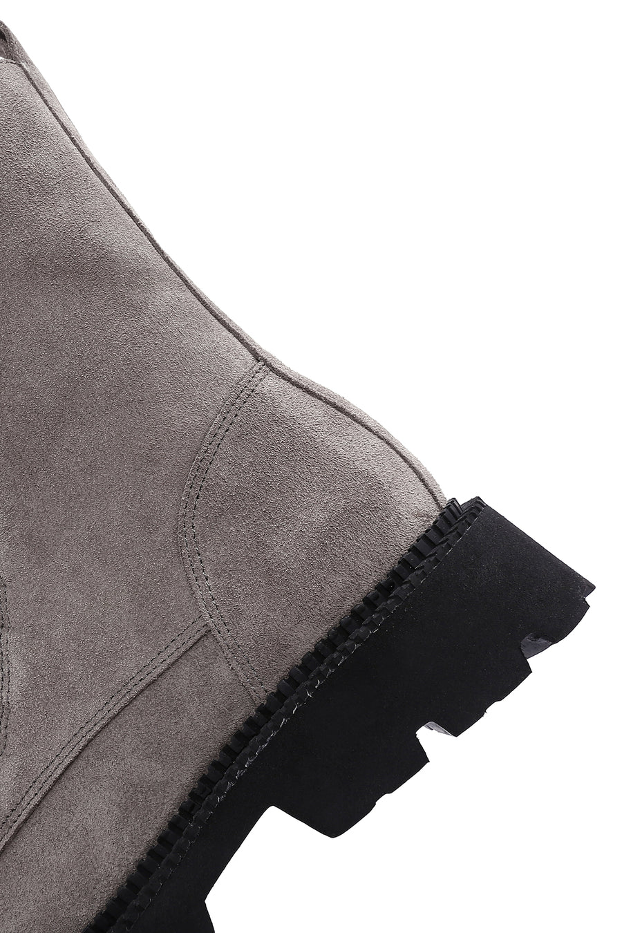 Women's Gray Suede Leather Zippered Boots