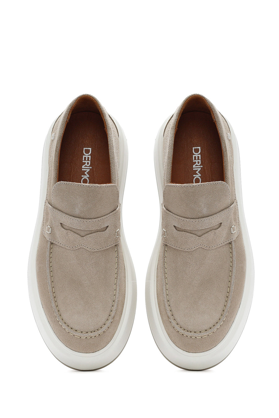 Erkek Bej Süet Deri Casual Loafer